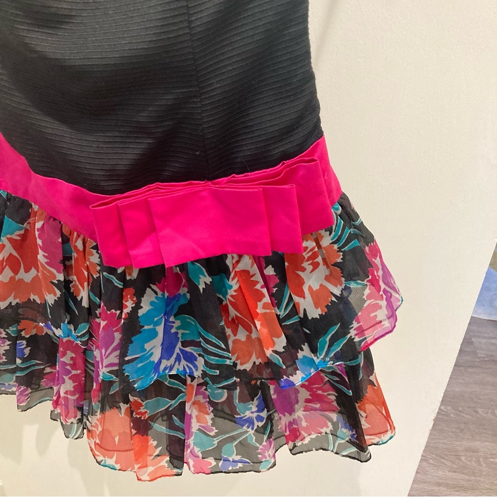 Vintage 80s Prom Dress strapless multicolor - Picture 9 of 14